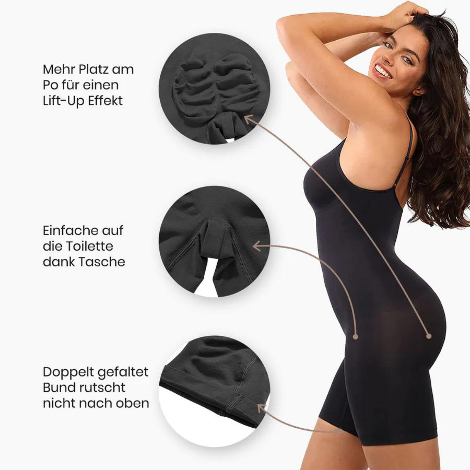 Bodysuit Sculpting mit Hose Shapewear mit Bauchweg-Effekt